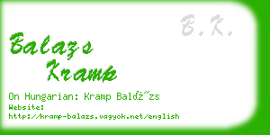 balazs kramp business card